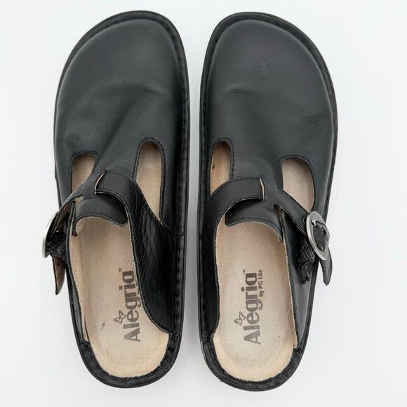 Alegria Classic Black Leather Slip-On Rocker Sole Clogs - Unisex EU 41 / Women’s - Picture 10 of 16